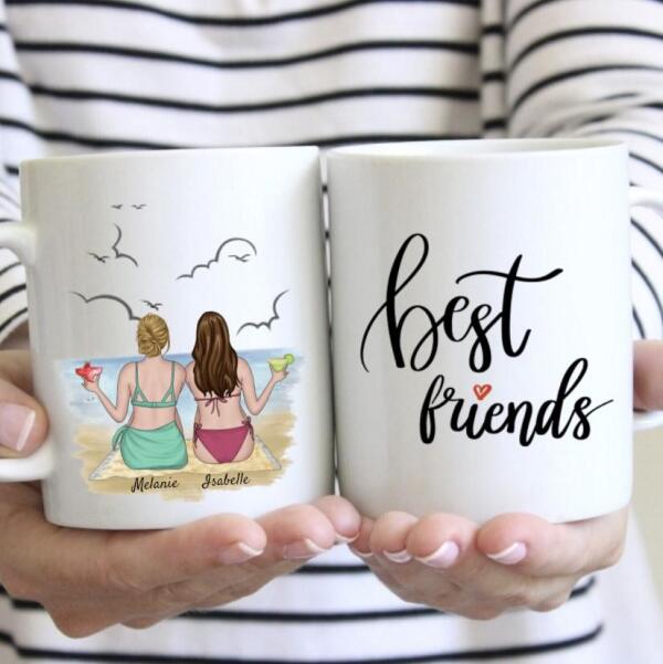 Favorite Sisters on the Beach - Personalized Mug (2-3 people)