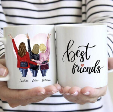 Best Friends with Handbags - Personalized Mug (2-3 Persons)