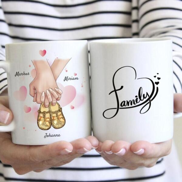Family with Baby Shoes - Personalized Mug