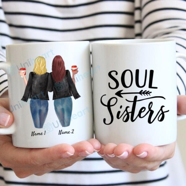 Best Friends Leatherjacket & Drinks - Personalized Mug