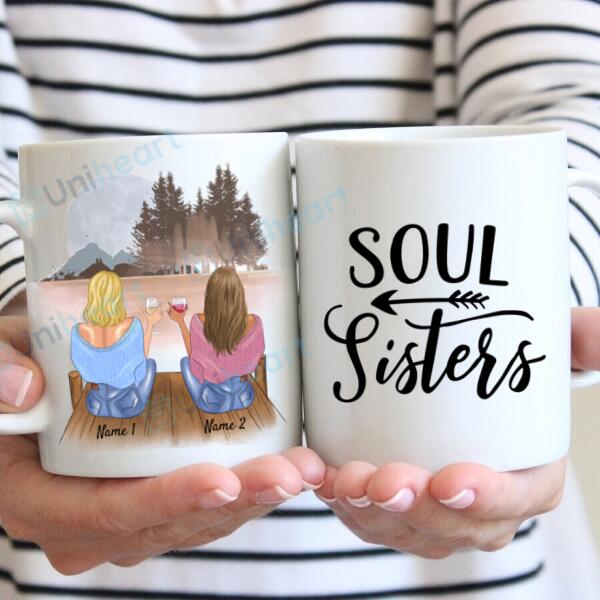 Best Sisters with Drinks - Personalized Mug (2-4 Persons)