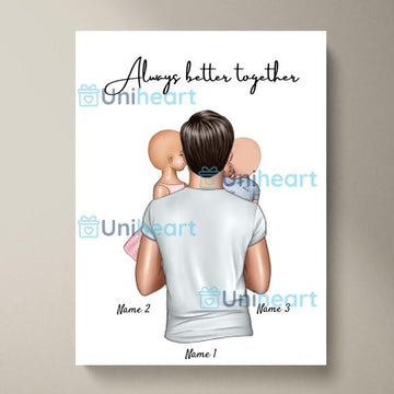 Best Dad with Children - Personalized Poster
