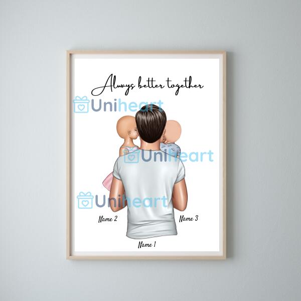 Best Dad with Children - Personalized Poster